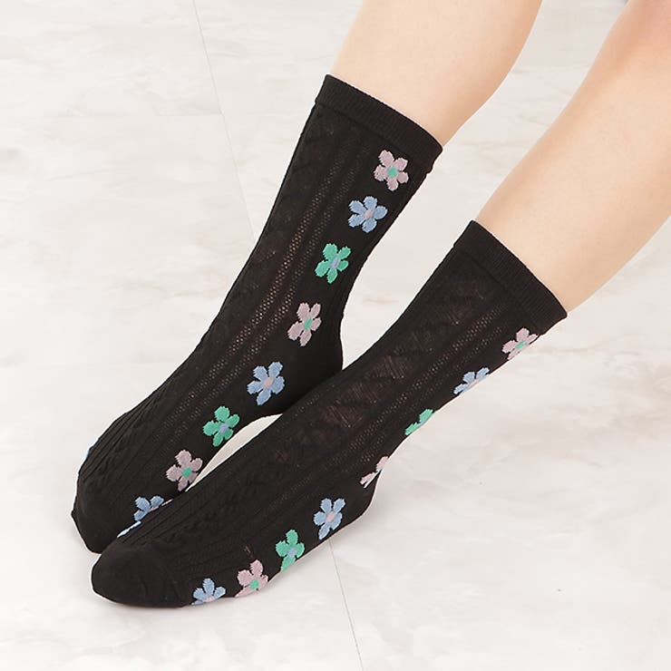 靴下 クルーソックス 花柄 | レースレディース  | 詳細画像5