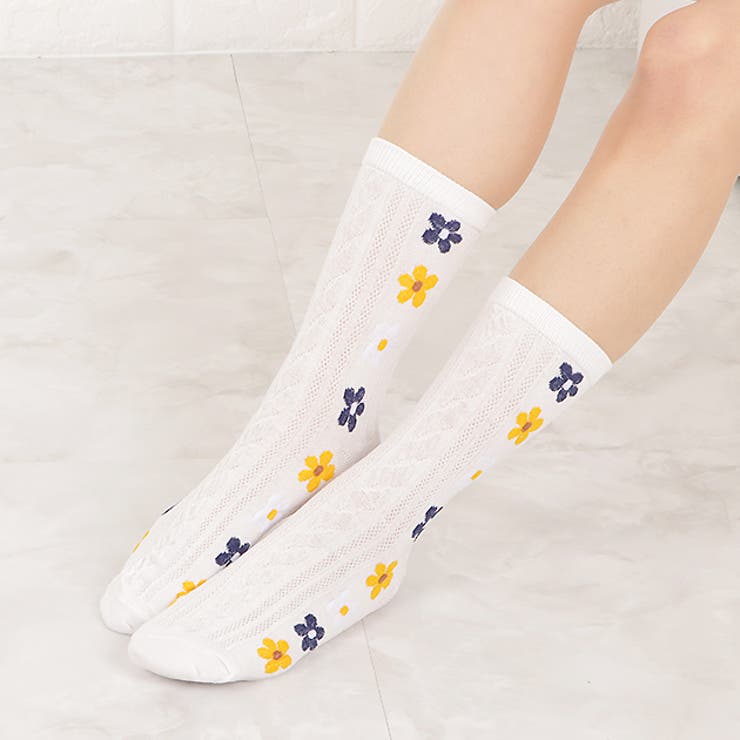 靴下 クルーソックス 花柄 | レースレディース  | 詳細画像10