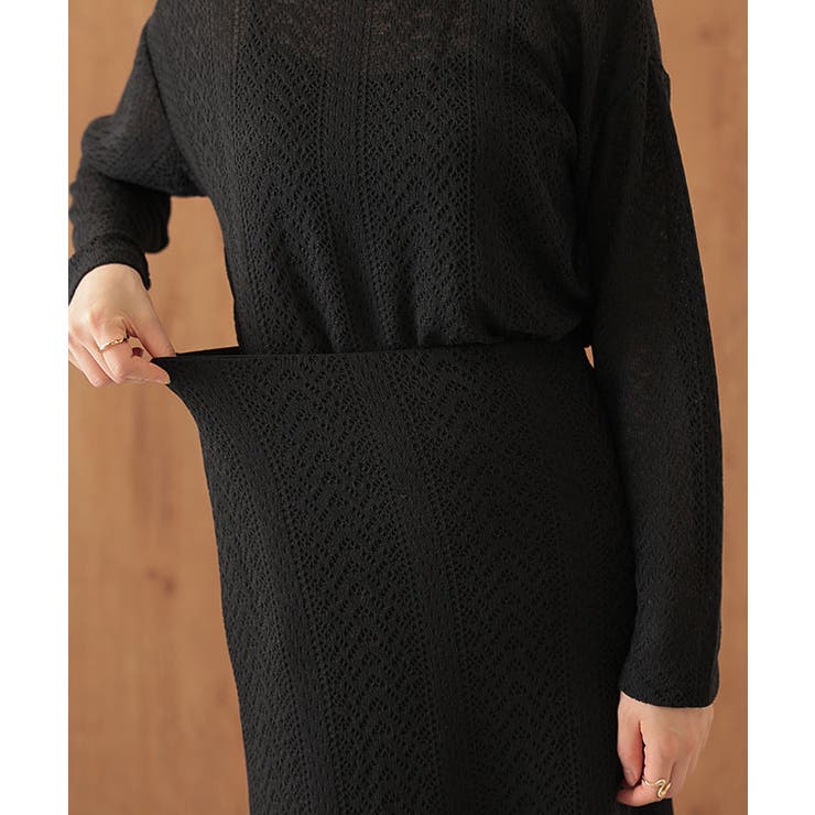 透かし編み クルーネック ベルト付き | レースレディース  | 詳細画像11 