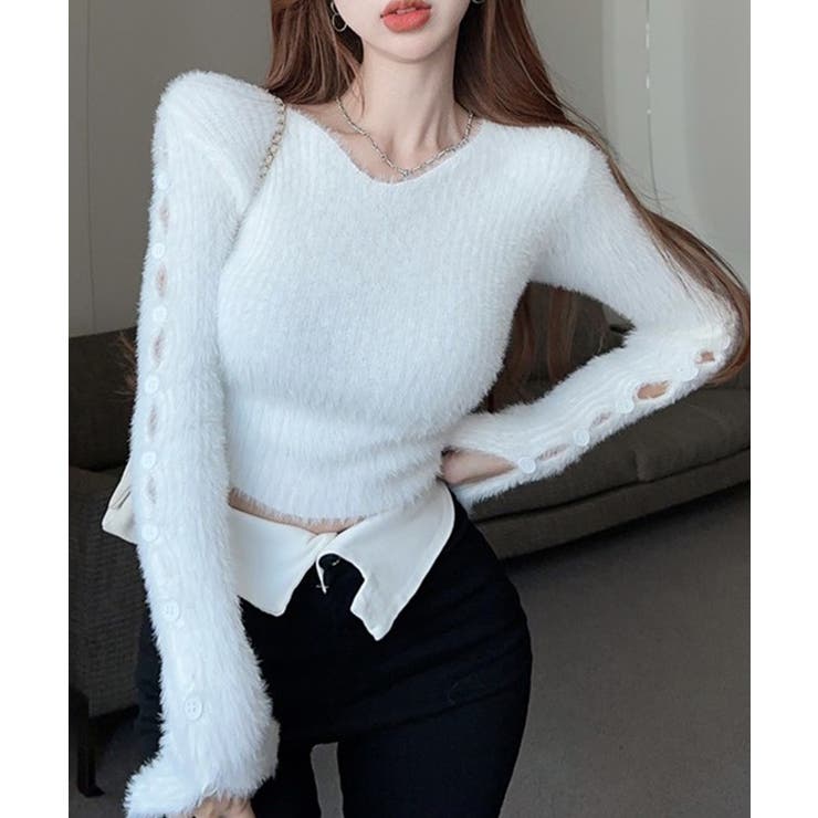 ボタン カットアウトコンパクト シャギー | レースレディース  | 詳細画像11 