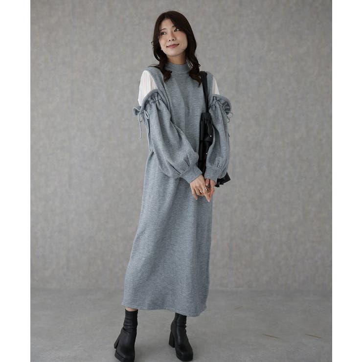 異素材 配色 リボン | レースレディース  | 詳細画像11 