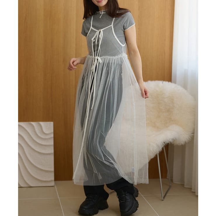 フロントリボン チュール キャミソール | レースレディース  | 詳細画像14 