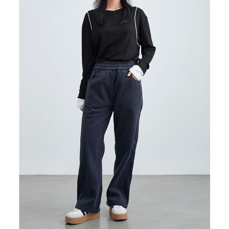 ソリッドカラー コーデュロイ クロップド | レースレディース  | 詳細画像8 