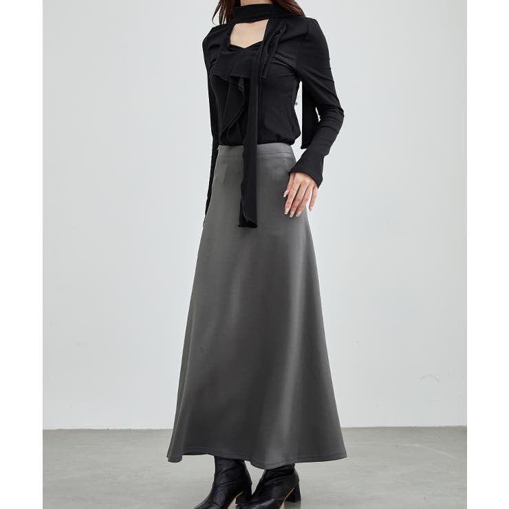 ソリッドカラー ベーシックハイウエスト マキシ | レースレディース  | 詳細画像10 