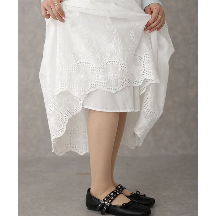 コットン フラワー 刺繍 | レースレディース  | 詳細画像9 