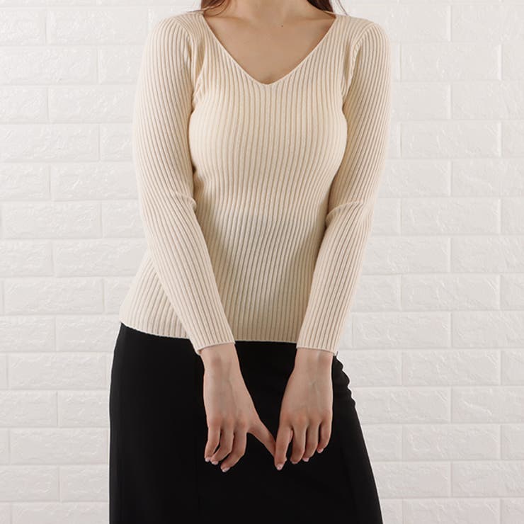 Ｖネック リブニット セーター | レースレディース  | 詳細画像6 