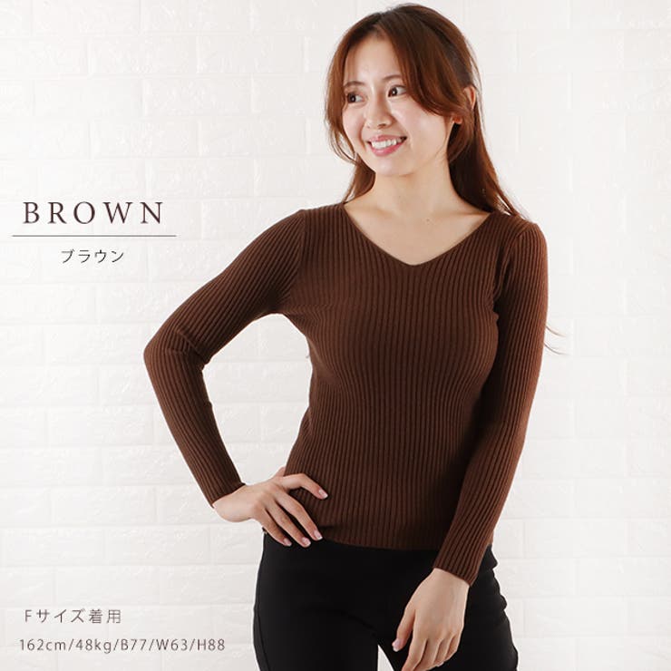 Ｖネック リブニット セーター | レースレディース  | 詳細画像11 