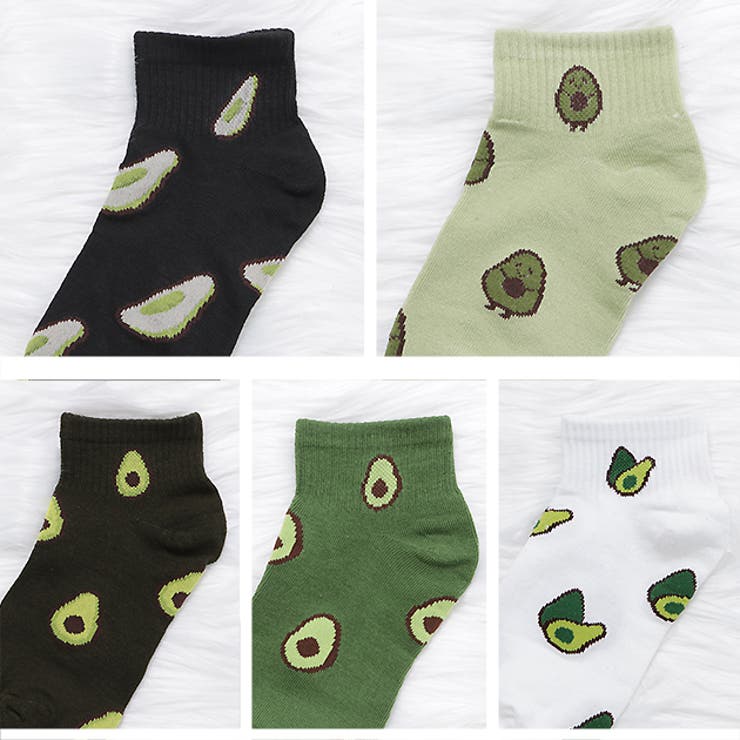 靴下 ショートソックス アボカド柄 | レースレディース  | 詳細画像16 