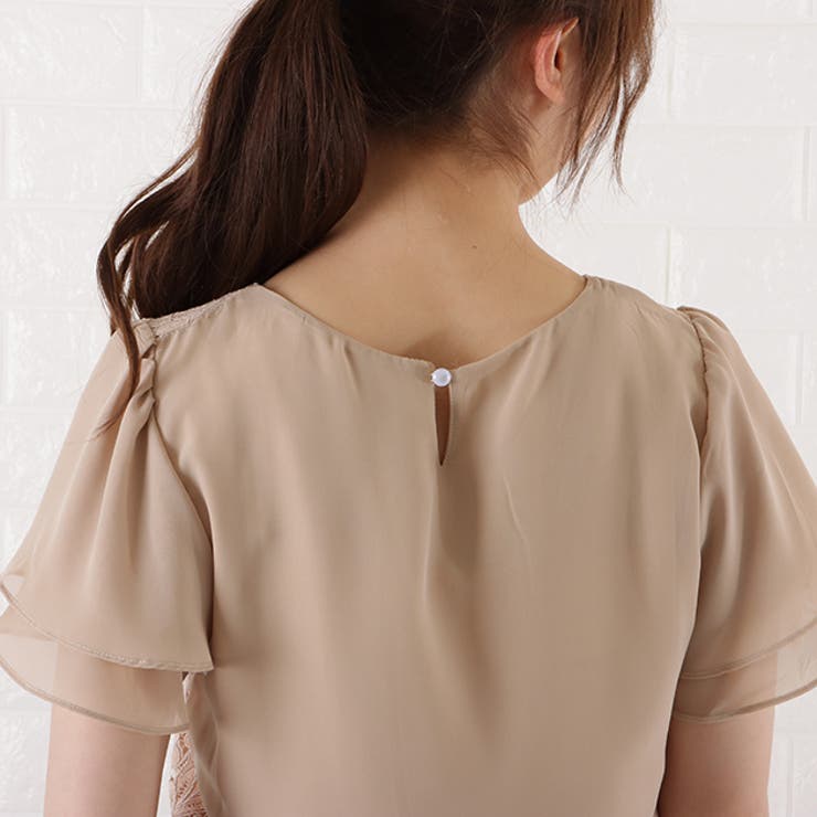 シフォン レース ブラウス[品番：LCLW0002226]｜レース