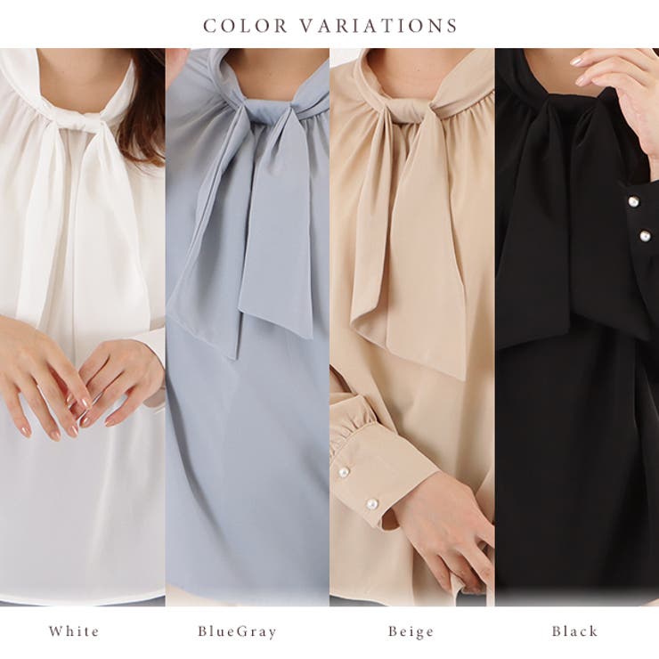 シフォン ボウタイ ブラウス[品番：LCLW0002977]｜レース