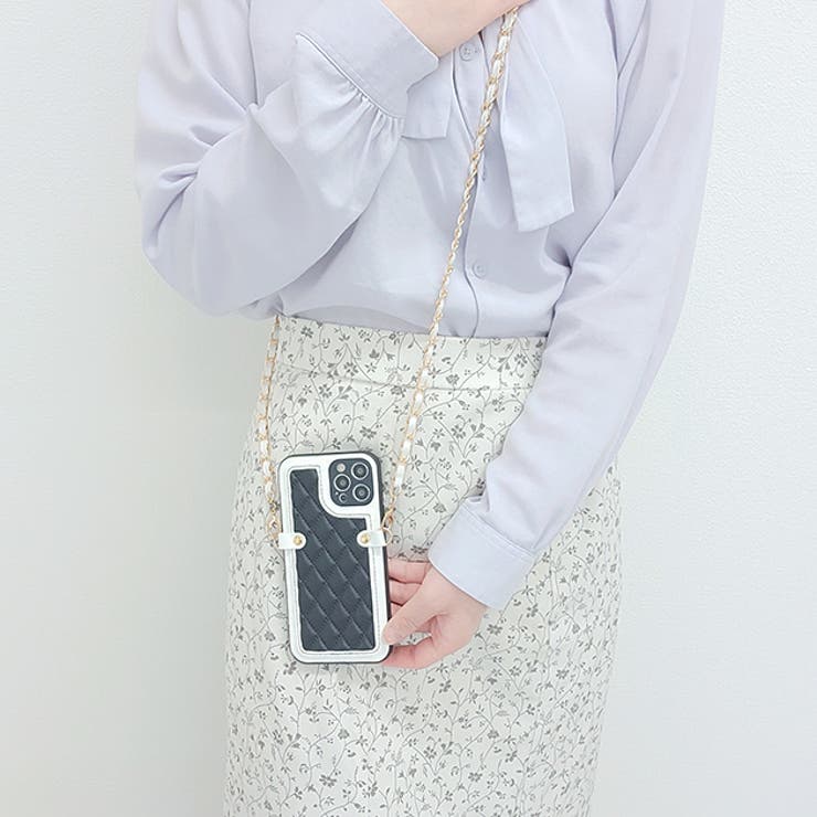 チェーンストラップ付モノトーンキルティングPUレザーiPhoneケーススマホケーススマホカバーiPhone1414pro14plus14promaxiPhone1313proiPhone1212proiPhone1111pro第2世代第3世代