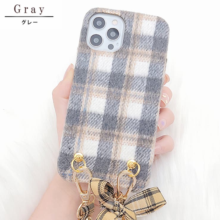 ストラップリボンチャーム付チェック柄iPhoneケーススマホケーススマホカバーiPhone1212pro12miniiPhone1111proiPhoneXRiPhoneXiPhone7iPhone8第2世代第3世代