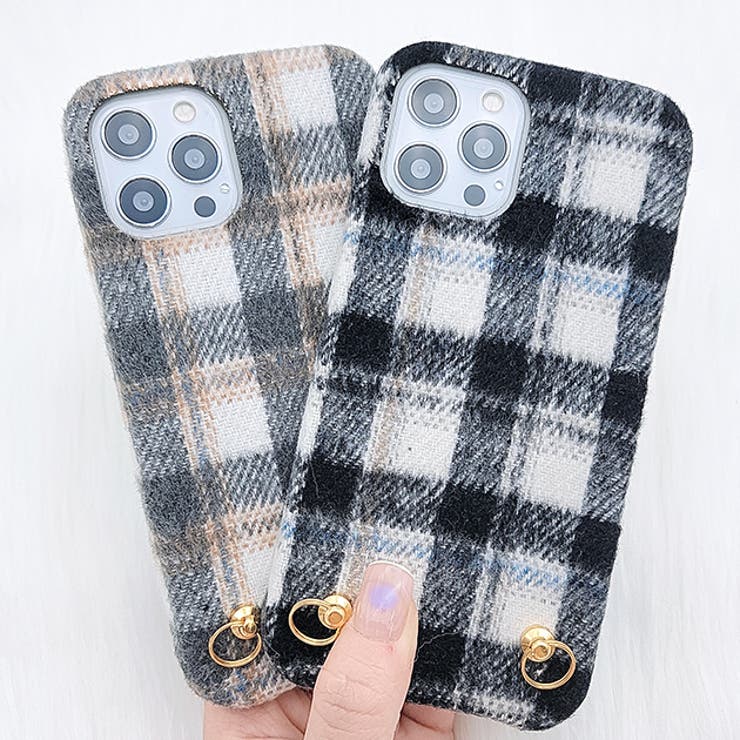 ストラップリボンチャーム付チェック柄iPhoneケーススマホケーススマホカバーiPhone1212pro12miniiPhone1111proiPhoneXRiPhoneXiPhone7iPhone8第2世代第3世代
