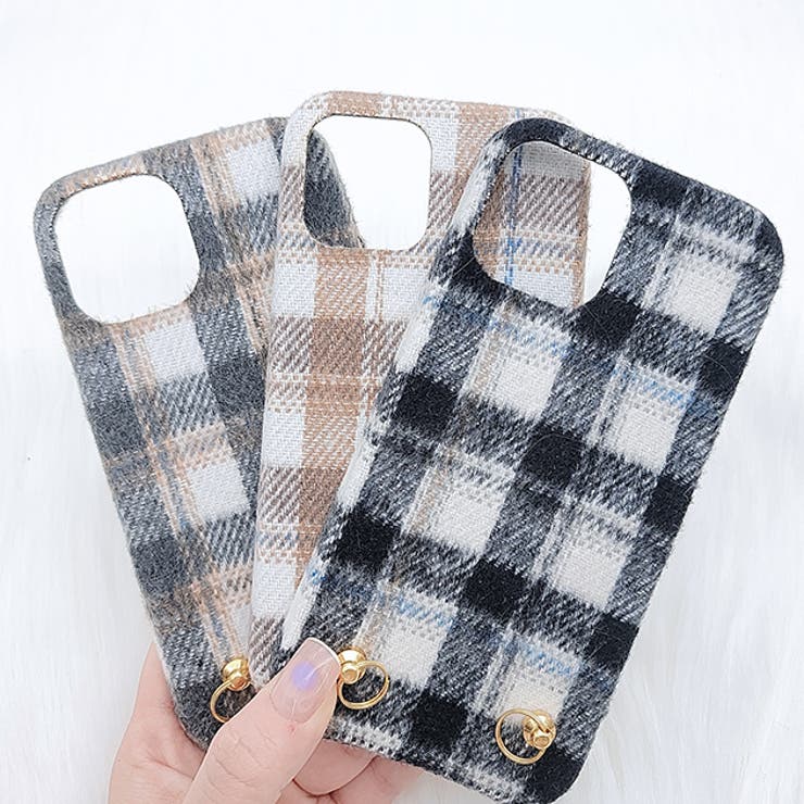 ストラップリボンチャーム付チェック柄iPhoneケーススマホケーススマホカバーiPhone1212pro12miniiPhone1111proiPhoneXRiPhoneXiPhone7iPhone8第2世代第3世代