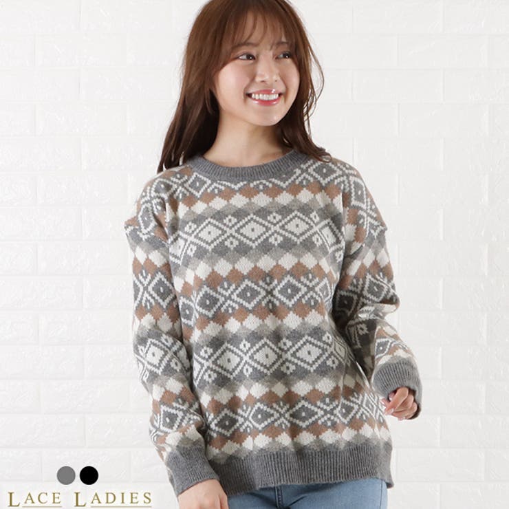 ノルディック ジャガード ニット[品番：LCLW0002997]｜レース