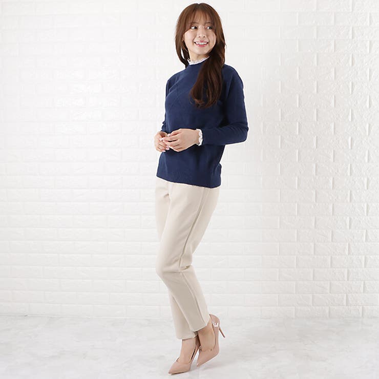 (取寄) メイドウェル レディース ロレット モックネック プルオーバー セーター women レース モックネック ニット[品番：LCLW0003010]｜レース