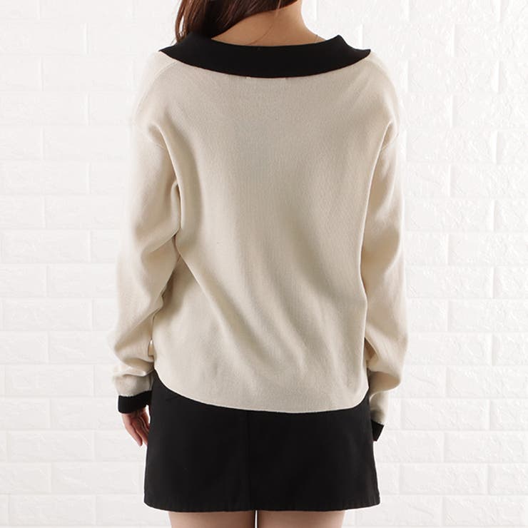 バイカラー 襟付き カーディガン | レースレディース  | 詳細画像5 