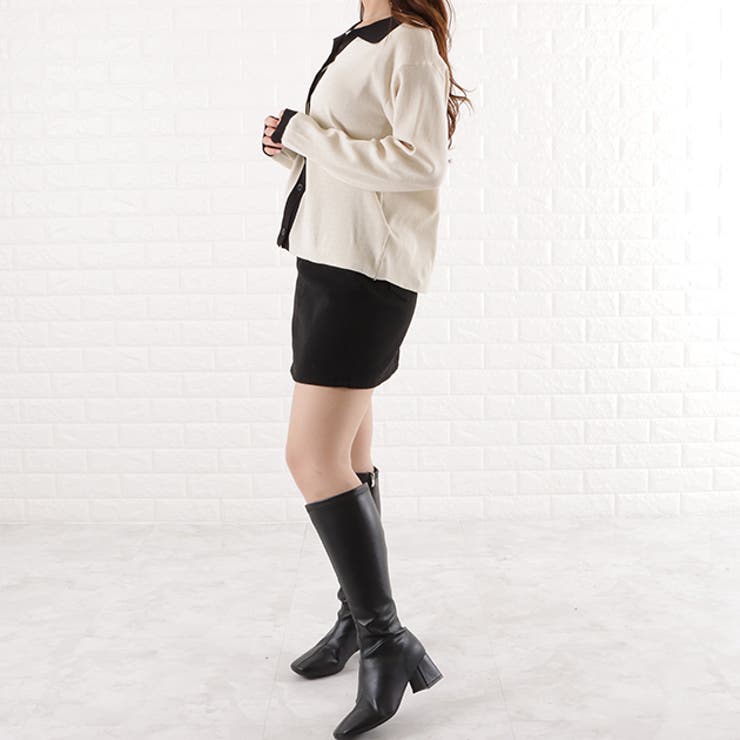 バイカラー 襟付き カーディガン | レースレディース  | 詳細画像7 