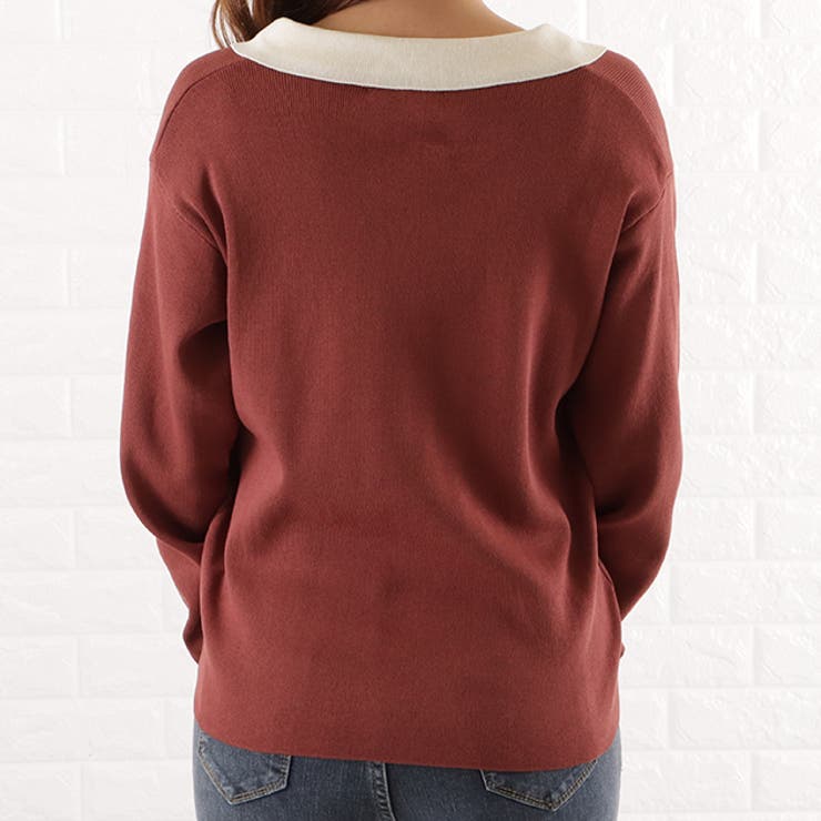 バイカラー 襟付き カーディガン | レースレディース  | 詳細画像14 