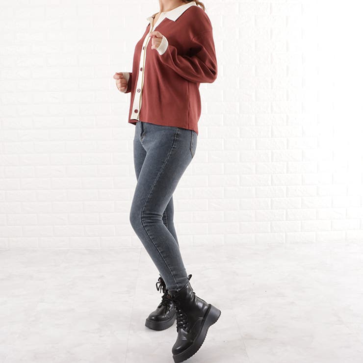 バイカラー 襟付き カーディガン | レースレディース  | 詳細画像16 