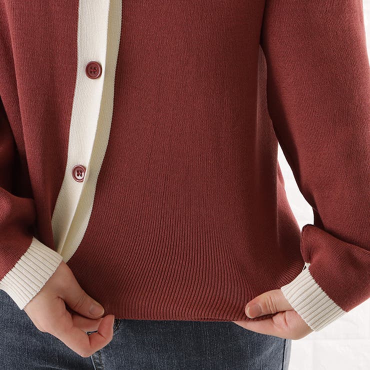 バイカラー 襟付き カーディガン | レースレディース  | 詳細画像19 