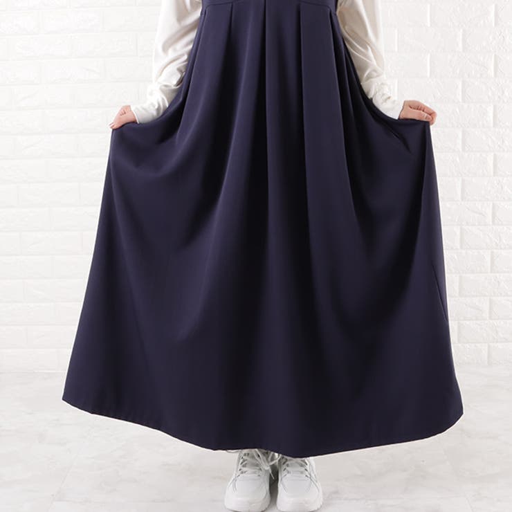 深Vネック ジャンパースカート Vネック[品番：LCLW0002282