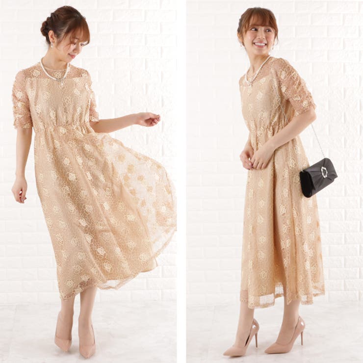 M～L【新品インポートセレクト】薔薇柄チュールレースティアードドレスワンピース a338441845c657e26effe8ebffcdbb