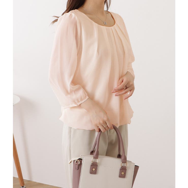 シフォンブラウス 長袖 レディース[品番：LCLW0002139]｜レース