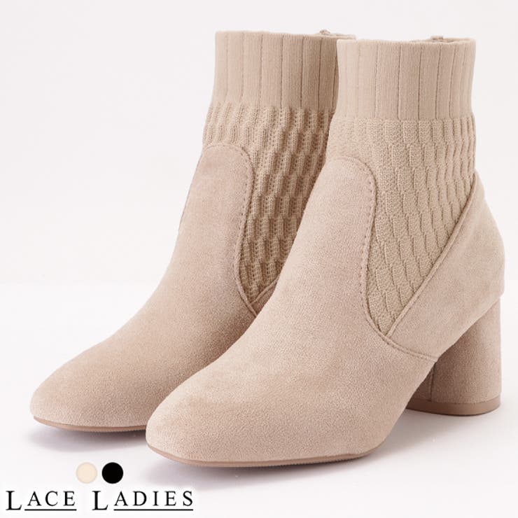 PG♡リブニットショートブーツ22.5 ショートブーツ レディース ソックスブーツ リブニットブーツ