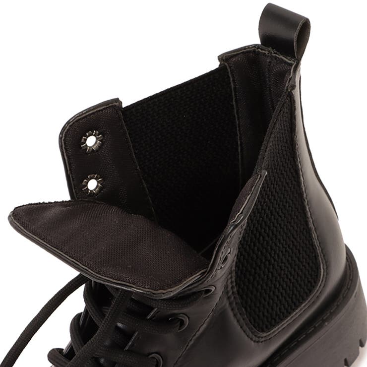 サイドゴア レースアップブーツ PUレザー | レースレディース  | 詳細画像18 