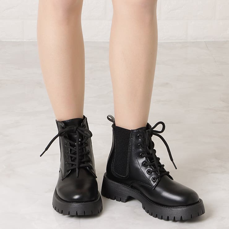 激安単価で 美品 Y´s 15AW ラップレザーサイドジップレースアップブーツ 靴