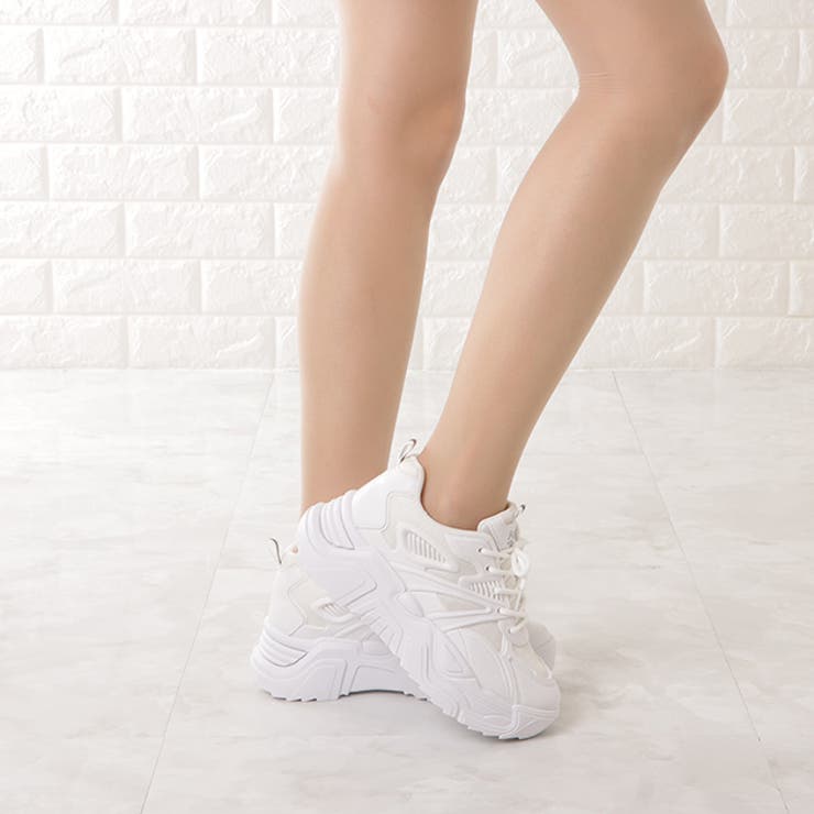 厚底 ダッドスニーカー ワントーン | レースレディース  | 詳細画像12 