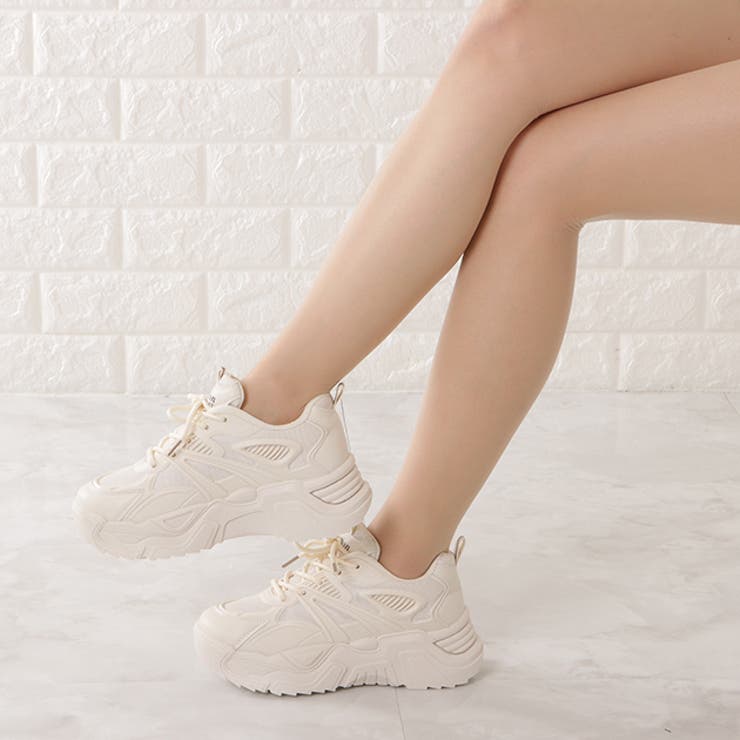 厚底 ダッドスニーカー ワントーン | レースレディース  | 詳細画像6 