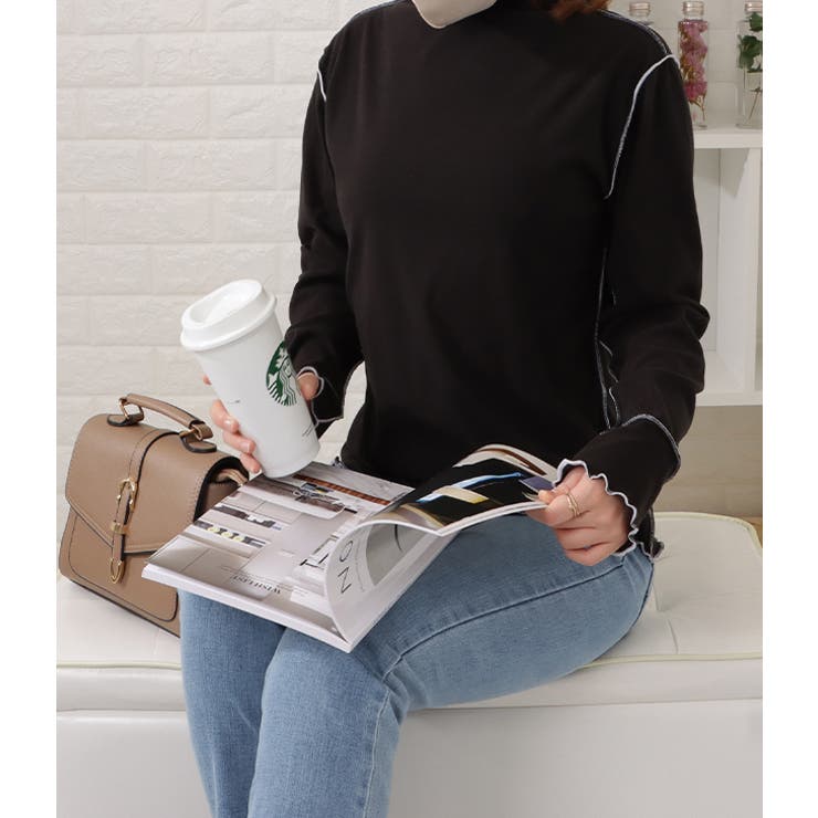 プチハイネックメロウステッチプルオーバー シンプル 無地 | レースレディース  | 詳細画像17 