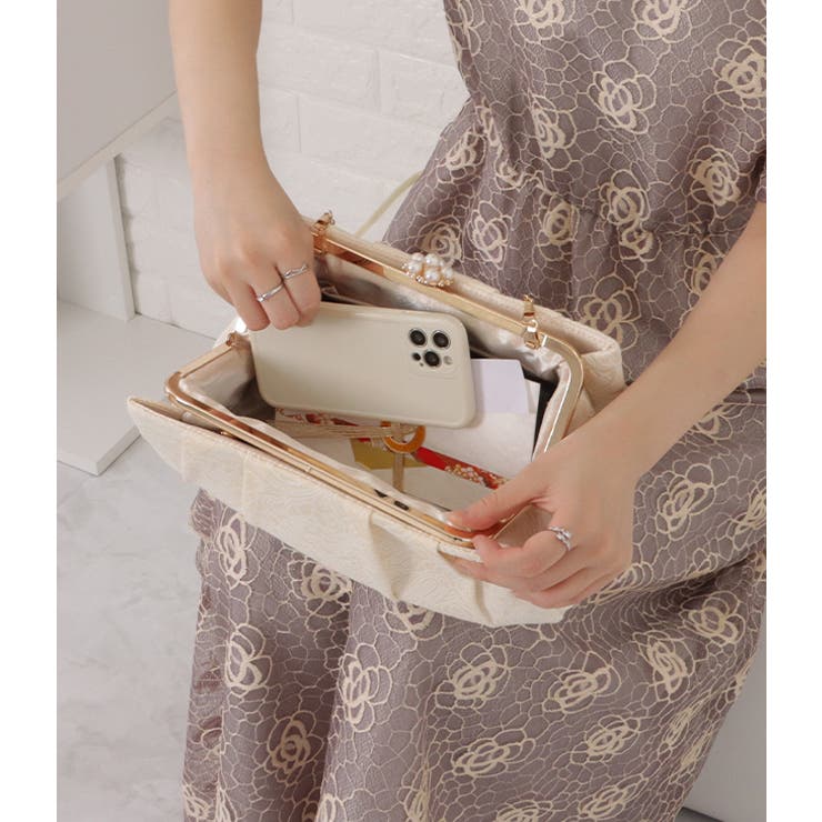 ジャガード がま口 パーティーバッグ | レースレディース  | 詳細画像16 