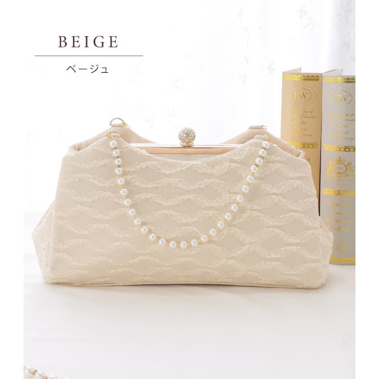 パールハンドル レース パーティーバッグ[品番：LCLW0003561
