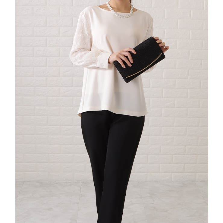 パンツドレス 長袖レーステーパードセレモニーセットアップ レディース | レースレディース  | 詳細画像11 