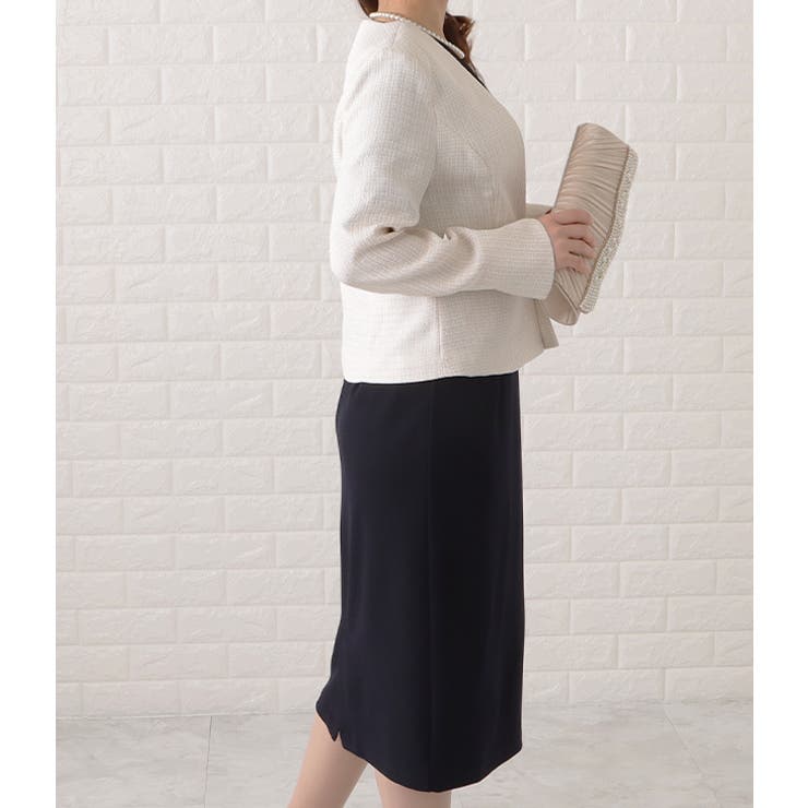 Vネックウエストリボンワンピース×ジャケット2点セット レディース 女性 | レースレディース  | 詳細画像15 