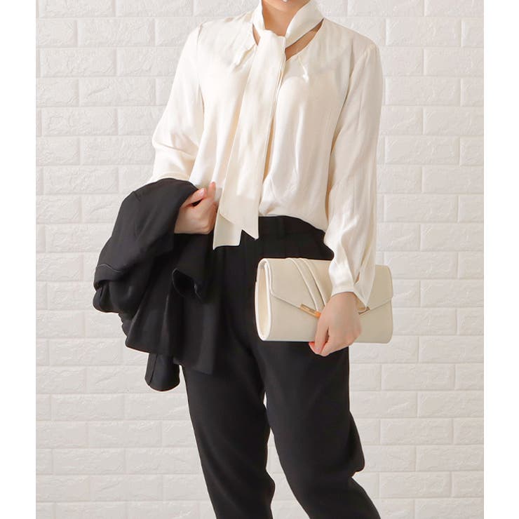 タックペプラムジャケット＆ボウタイブラウスパンツスーツ レディース 女性 | レースレディース  | 詳細画像14 