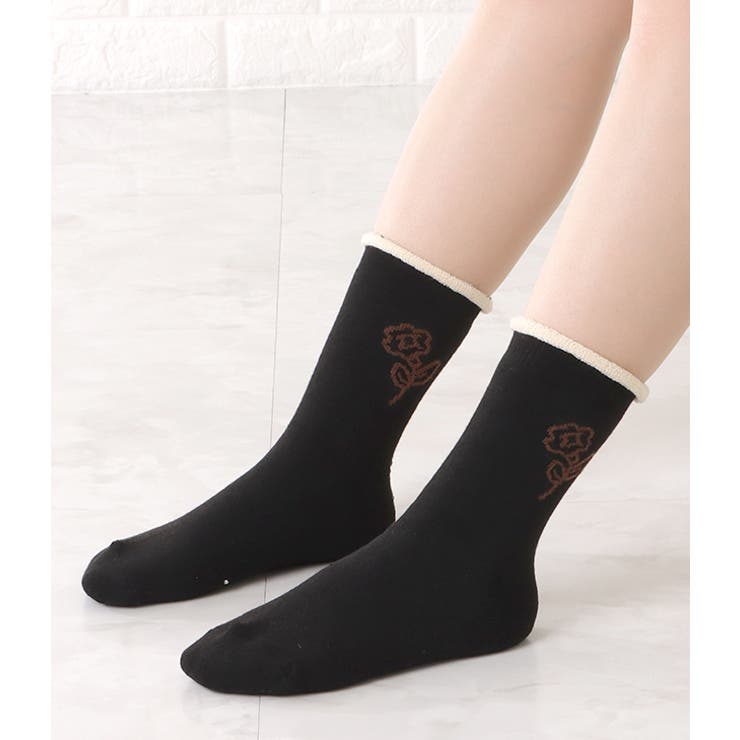 【10足セット】サイドフラワーショート丈シンプルルームソックス レディース ソッ… | レースレディース  | 詳細画像7 