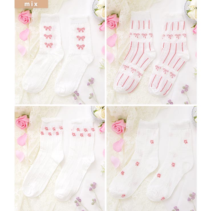 ロマンチックデザインホワイトカラーショート丈ソックス レディース ソックス | レースレディース  | 詳細画像3 