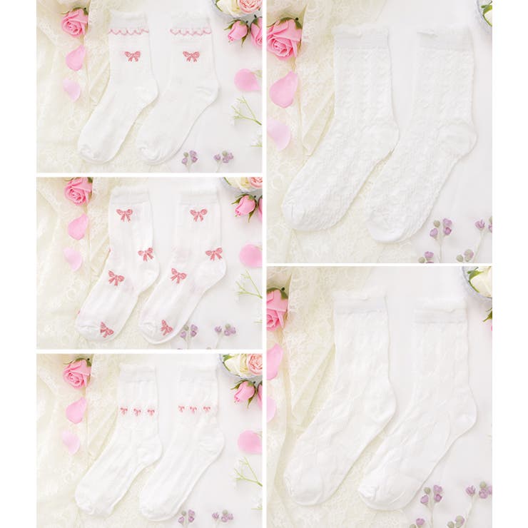 ロマンチックデザインホワイトカラーショート丈ソックス レディース ソックス | レースレディース  | 詳細画像4 