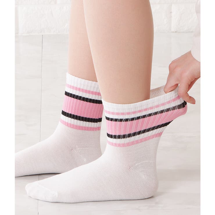 ショート丈ピンクリブデザインソックス レディース ソックス | レースレディース  | 詳細画像19 