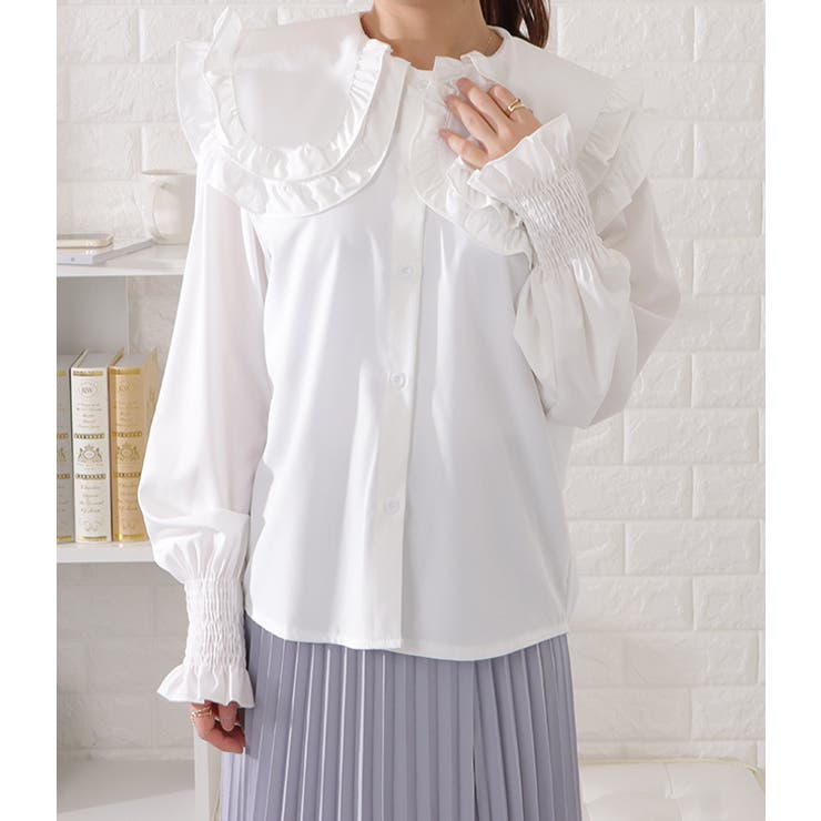 ダブルラウンドカラーフリルブラウス 女性 レディース | レースレディース  | 詳細画像3 