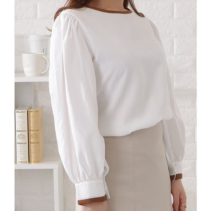 配色ラインバルーンスリーブプルオーバー女性 レディース 長袖 | レースレディース  | 詳細画像5 