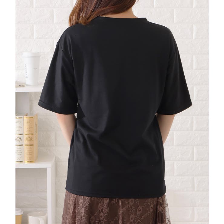 ワンポイントゆるカラーTシャツ レディース 女性[品番
