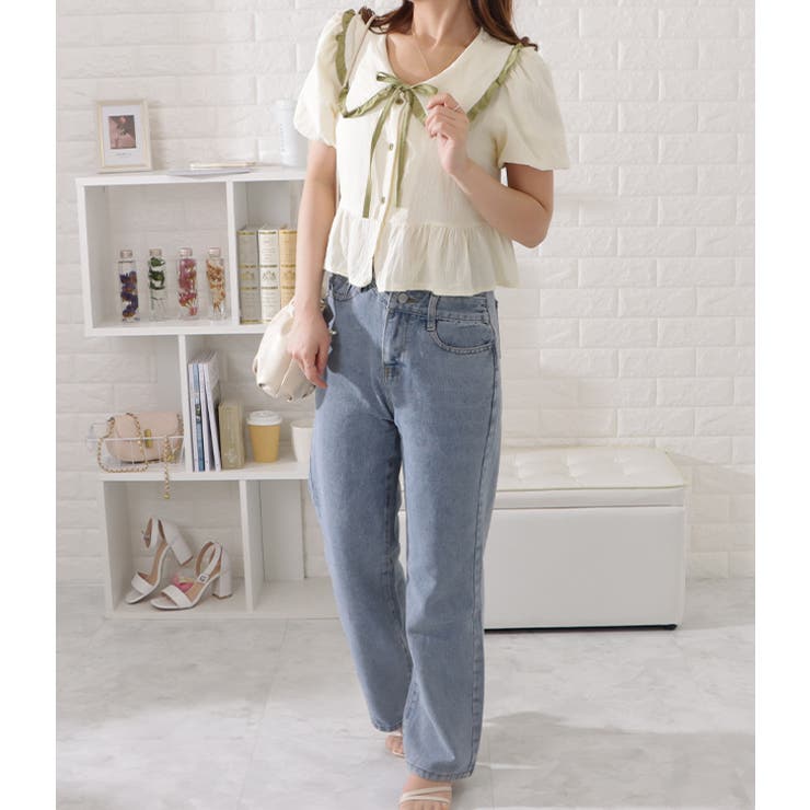 ビッグカラーフリル付き半袖ブラウス レディース 女性 | レースレディース  | 詳細画像10