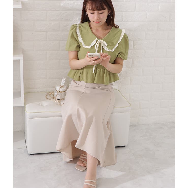 ビッグカラーフリル付き半袖ブラウス レディース 女性 | レースレディース  | 詳細画像16