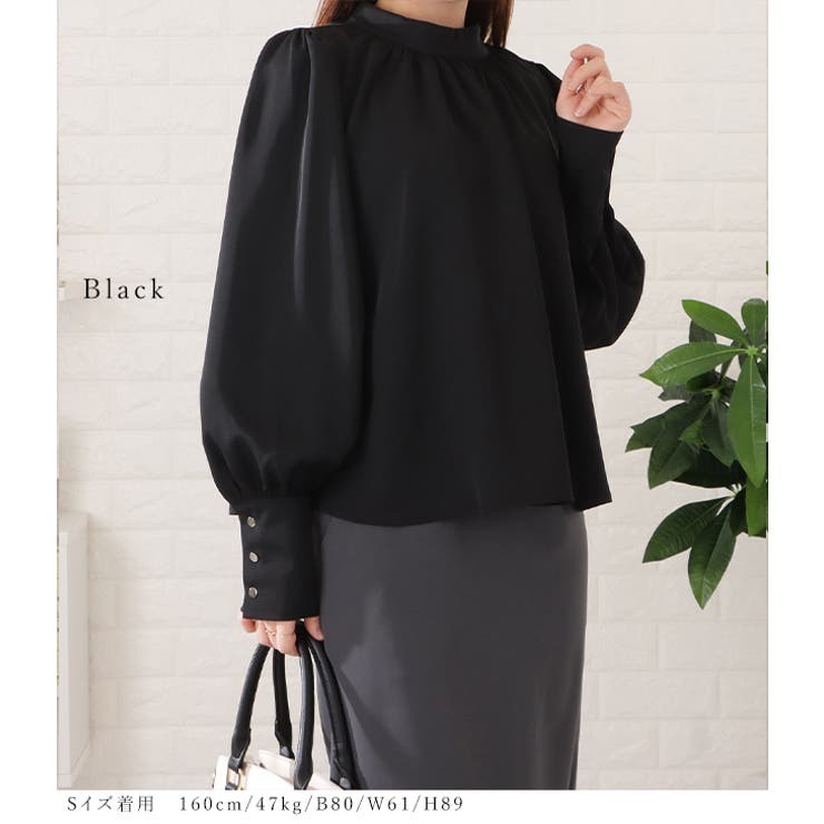 eLLa ロングカフスタキシードブラウス ella_selectshop