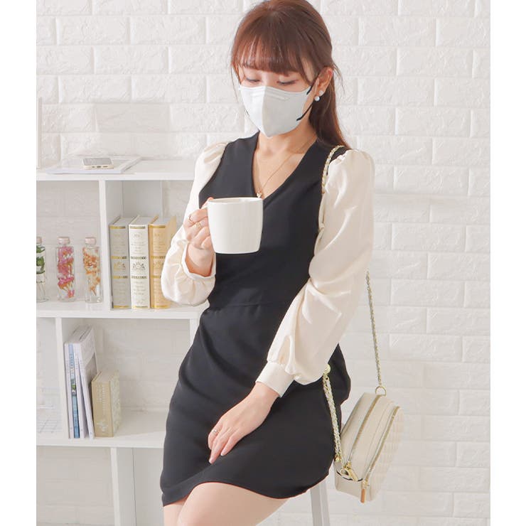 シフォンドッキングカシュクールワンピース 女性 レディース | レースレディース  | 詳細画像8 